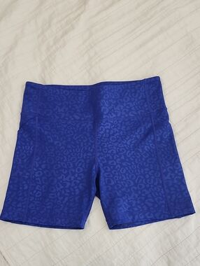 Kiava Women's High-Waist Athletic Shorts in Royal Blue Size Large